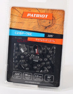 Цепь PATRIOT 21BP-76E, 0.325" 1.5мм 76 звеньев (блистер)